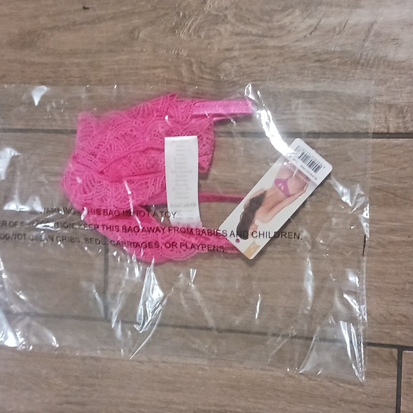 NWT Baci Pink & Golden Heart Lace Open Crotch Panty - Picture 4 of 5